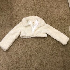 Children’s Place Girls Faux Fur Crop Jacket Coat